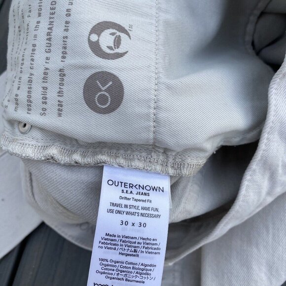 Mens Outerknown Drifter Tapered Fit Mirage White 30 x 30 In - Picture 4 of 5